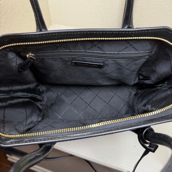 Michael Kors Avril Large Pebbled Leather Top-Zip Satchel in black w/COA - Picture 2 of 14